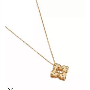 Roberto Coin 18K Venetian Princess Diamond Flower Pendant Necklace